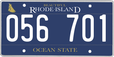 RI license plate 056701