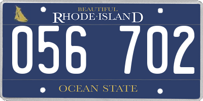 RI license plate 056702