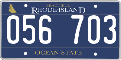 RI license plate 056703