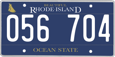 RI license plate 056704