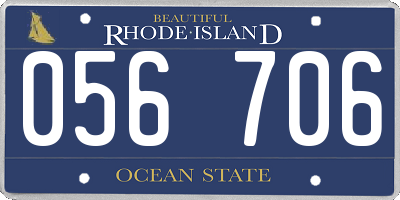 RI license plate 056706