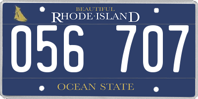 RI license plate 056707