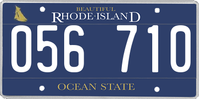 RI license plate 056710