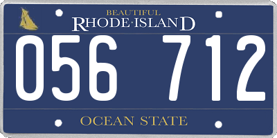 RI license plate 056712