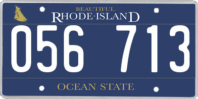 RI license plate 056713
