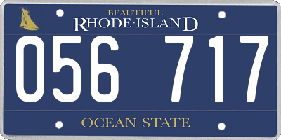 RI license plate 056717