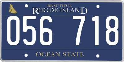 RI license plate 056718