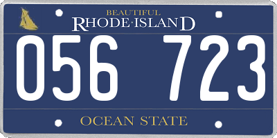 RI license plate 056723