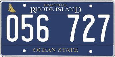 RI license plate 056727