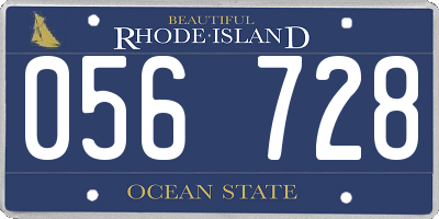 RI license plate 056728