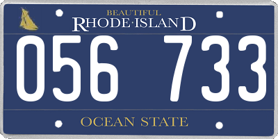 RI license plate 056733