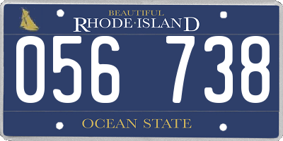 RI license plate 056738