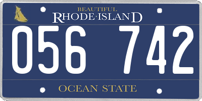 RI license plate 056742
