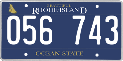 RI license plate 056743