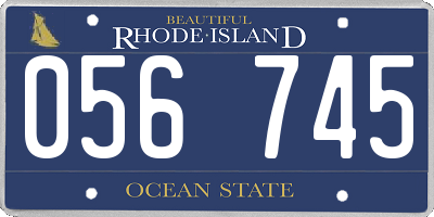 RI license plate 056745