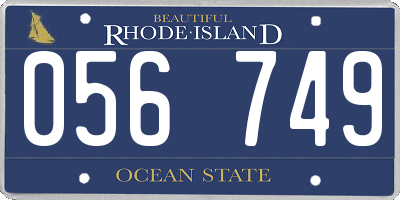 RI license plate 056749