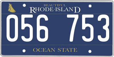 RI license plate 056753