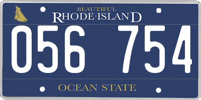 RI license plate 056754