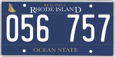 RI license plate 056757