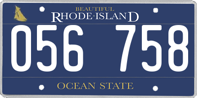 RI license plate 056758