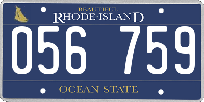 RI license plate 056759