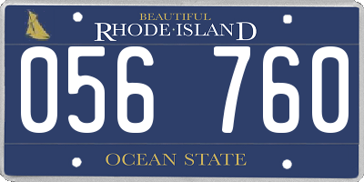 RI license plate 056760