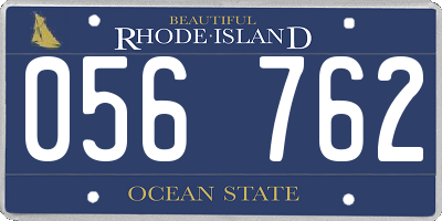 RI license plate 056762