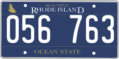 RI license plate 056763