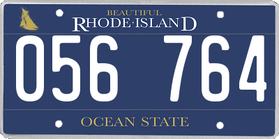 RI license plate 056764
