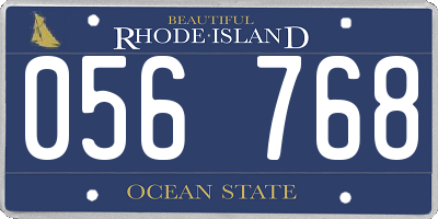 RI license plate 056768
