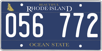 RI license plate 056772