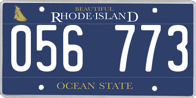 RI license plate 056773