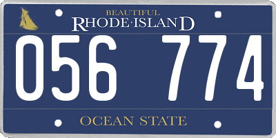RI license plate 056774