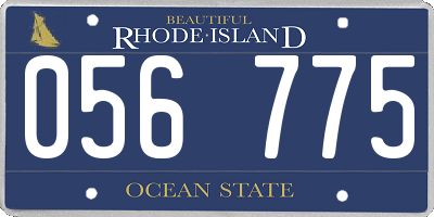 RI license plate 056775