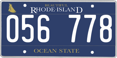 RI license plate 056778