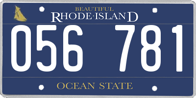 RI license plate 056781