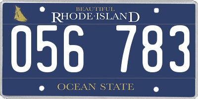 RI license plate 056783