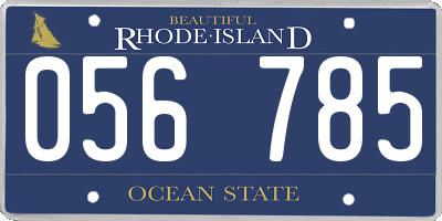 RI license plate 056785
