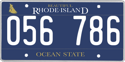 RI license plate 056786