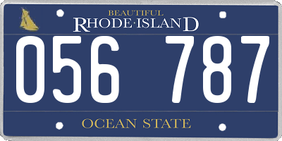 RI license plate 056787