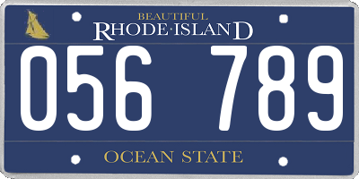 RI license plate 056789