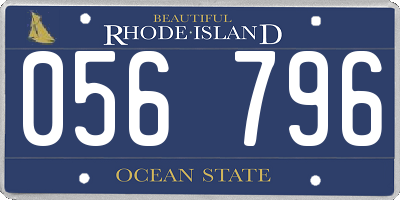 RI license plate 056796