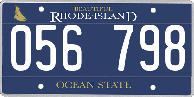 RI license plate 056798