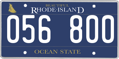 RI license plate 056800