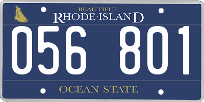 RI license plate 056801