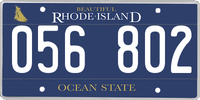 RI license plate 056802