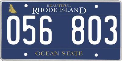 RI license plate 056803