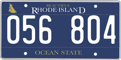 RI license plate 056804