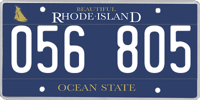 RI license plate 056805