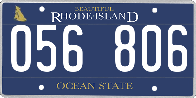 RI license plate 056806